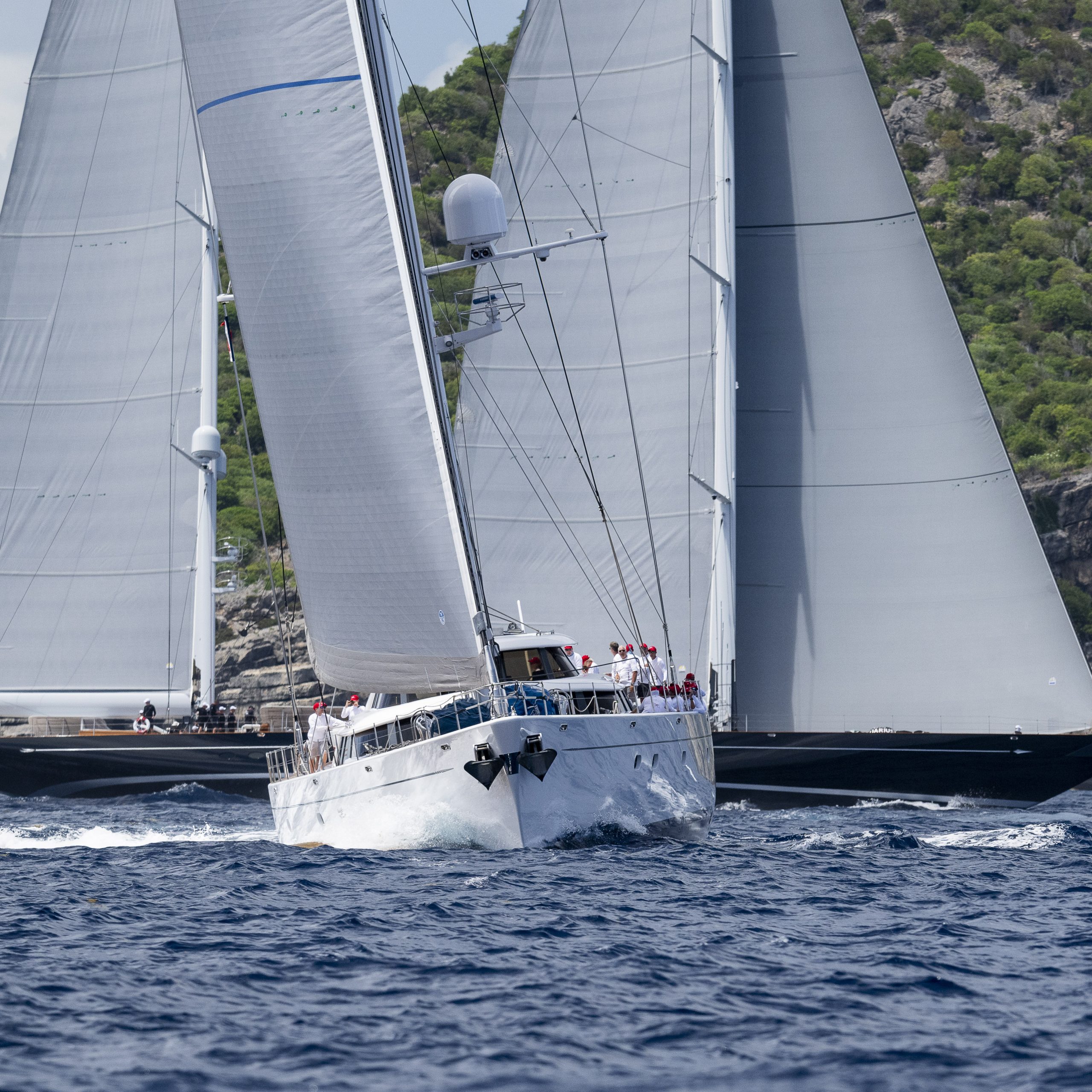Hyperion sailing in the St. Barth’s Bucket Regatta.