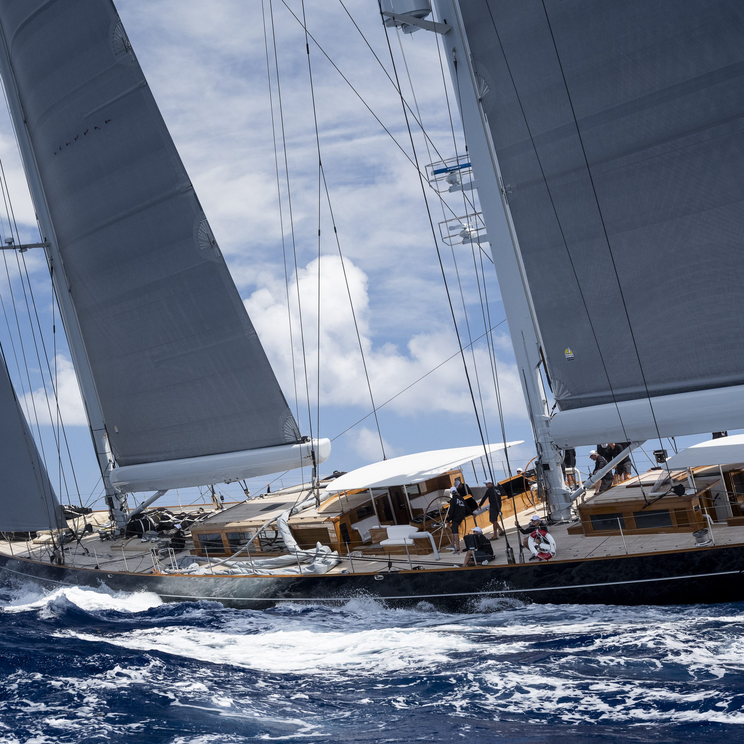 Aquarius sailing in the St. Barth’s Bucket Regatta.